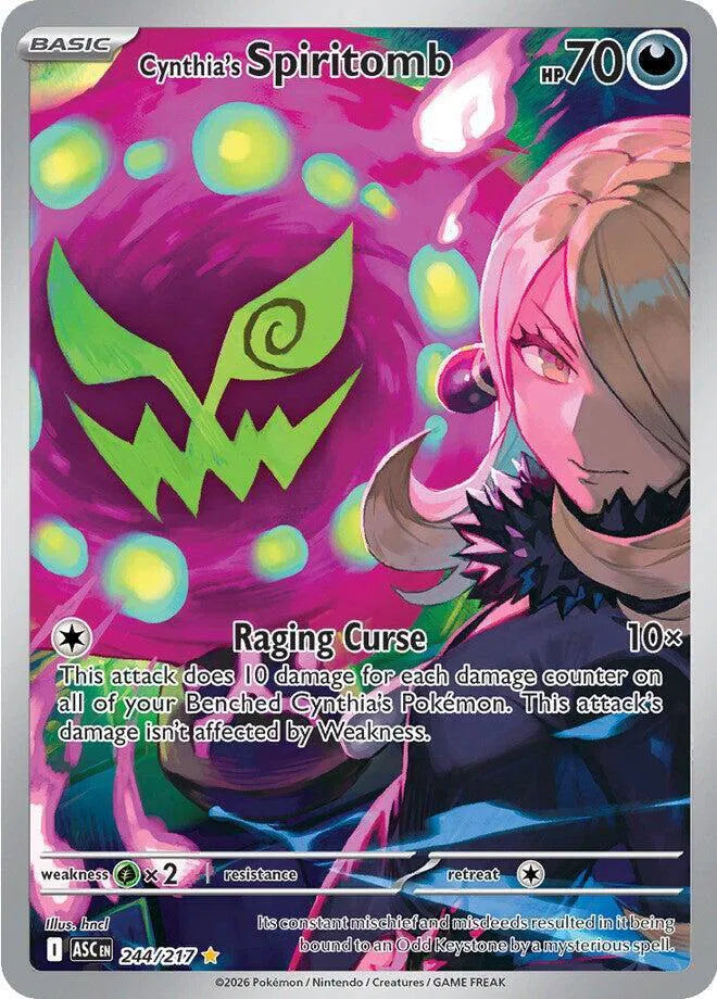 Carta Pokémon Cynthia's Spiritomb 244/217 Ascended Heroes