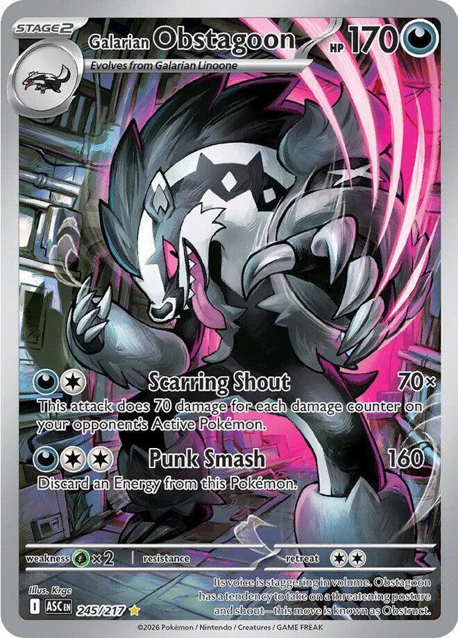 Carta Pokémon Galarian Obstagoon 245/217 Ascended Heroes