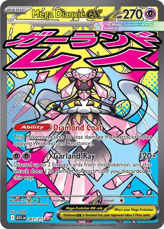 Carta Pokémon Mega Diancie ex 267/217 Ascended Heroes