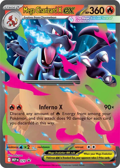 Carta Pokémon Mega Charizard X ex 029 Mega Evolution Promos