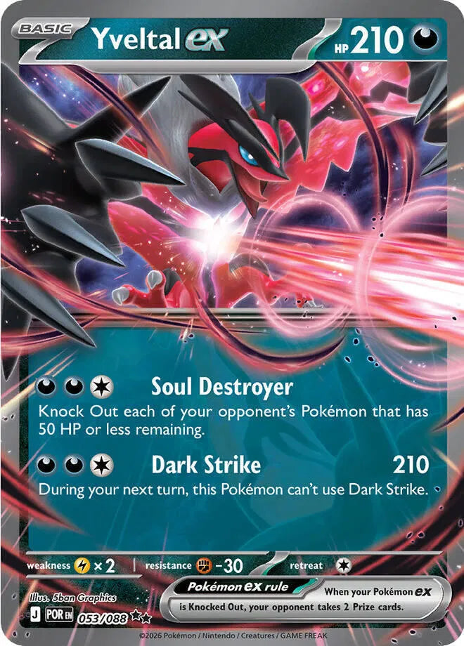 Carta Pokémon Yveltal ex 053/088 Perfect Order