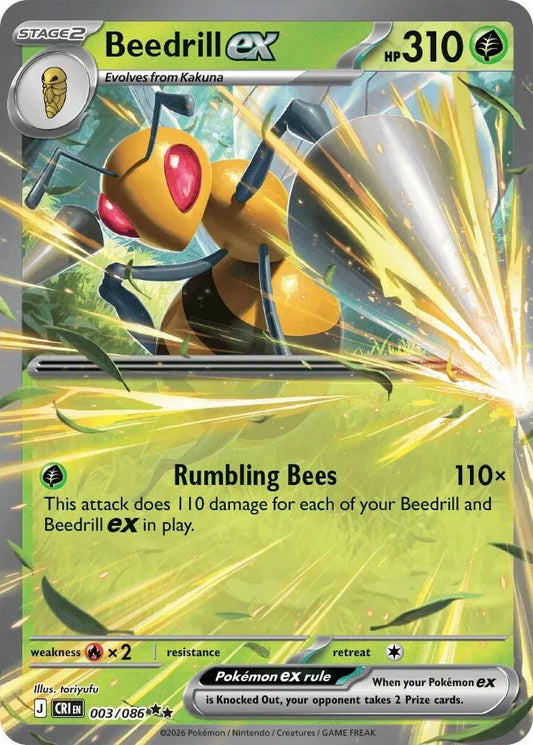Carta Pokémon Beedrill ex 003/086 Chaos Rising