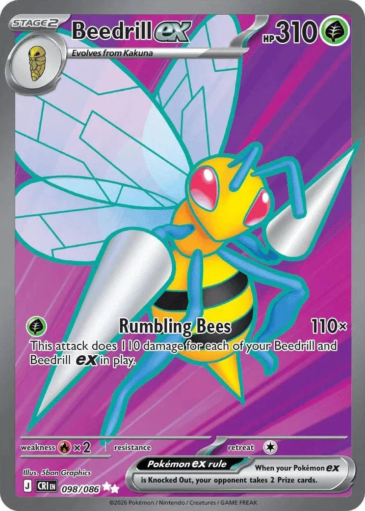 Carta Pokémon Beedrill ex 098/086 Chaos Rising