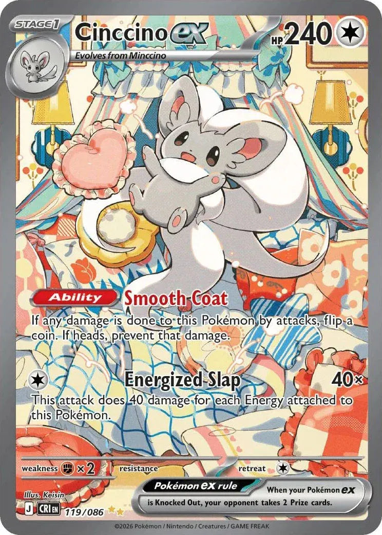 Carta Pokémon Cinccino ex 119/086 Chaos Rising