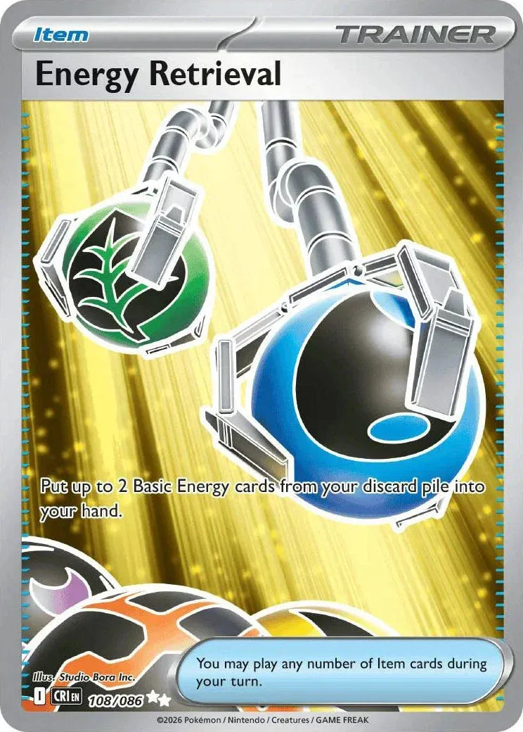 Carta Pokémon Energy Retrieval 108/086 Chaos Rising