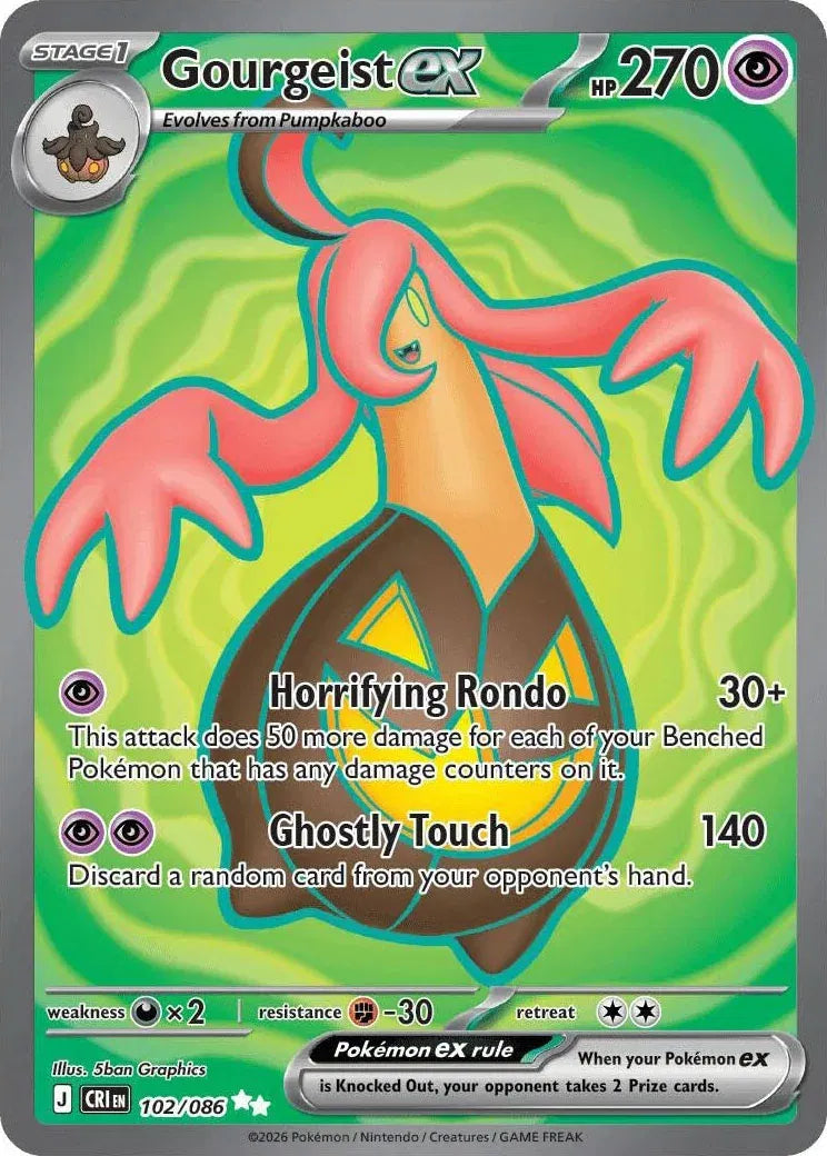 Carta Pokémon Gourgeist ex 102/086 Chaos Rising