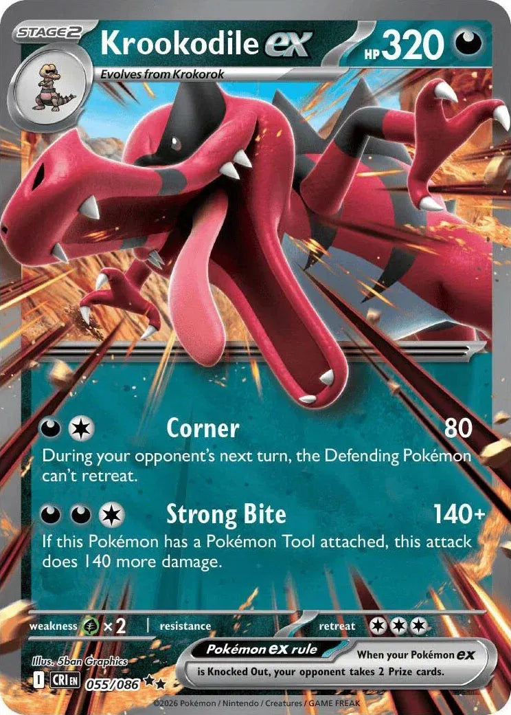 Carta Pokémon Krookodile ex 055/086 Chaos Rising