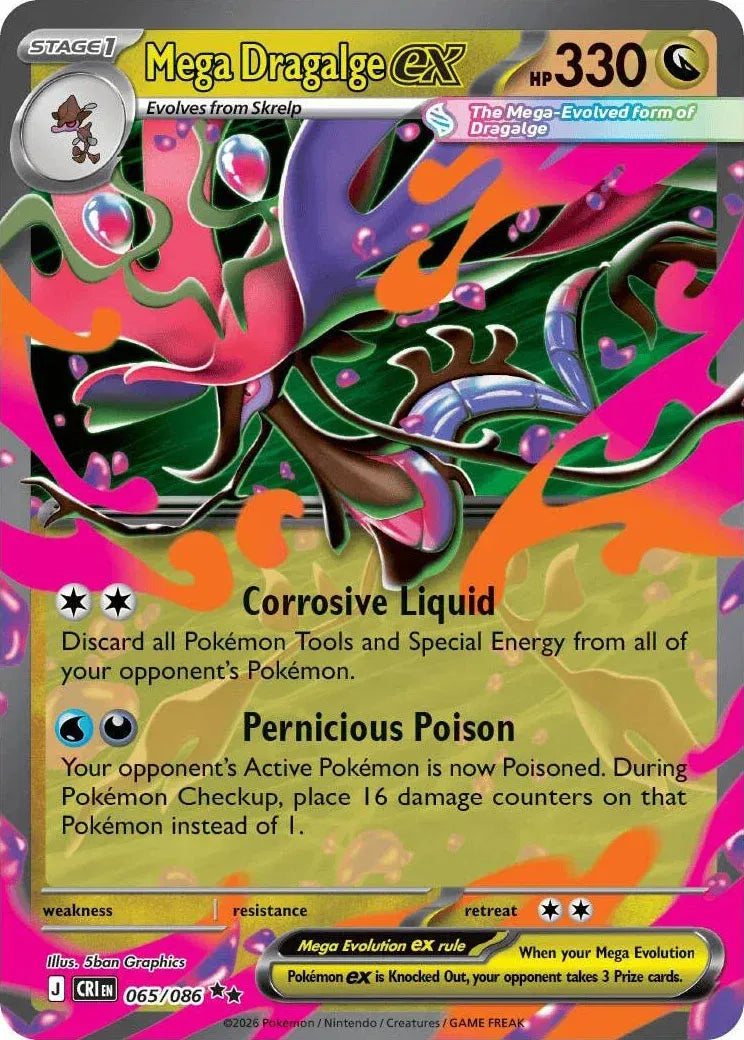 Carta Pokémon Mega Dragalge ex 065/086 Chaos Rising