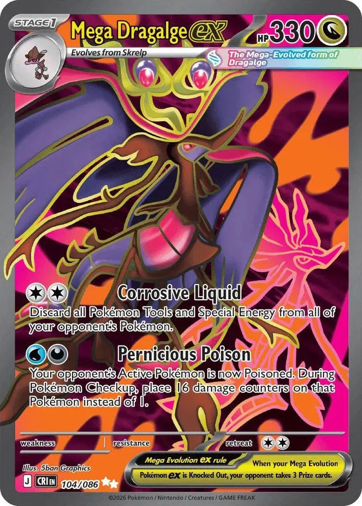 Carta Pokémon Mega Dragalge ex 104/086 Chaos Rising