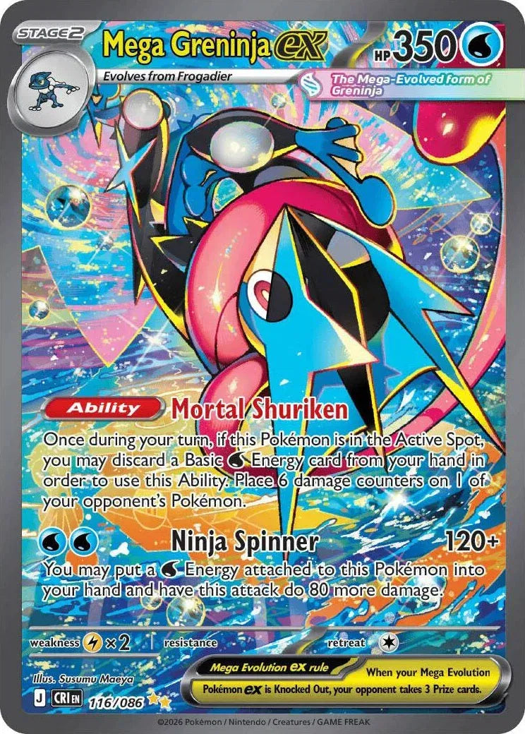 Carta Pokémon Mega Greninja ex 116/086 Chaos Rising