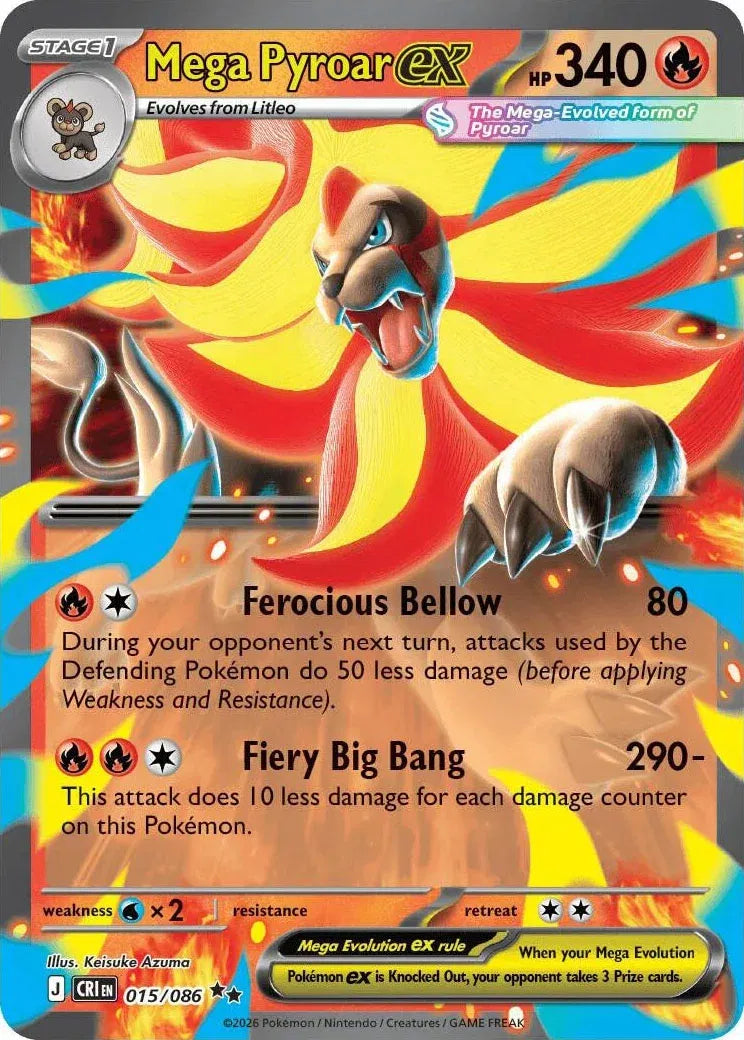 Carta Pokémon Mega Pyroar ex 015/086 Chaos Rising