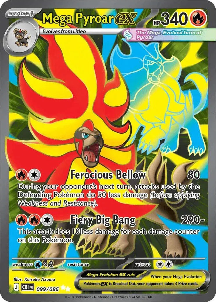 Carta Pokémon Mega Pyroar ex 099/086 Chaos Rising