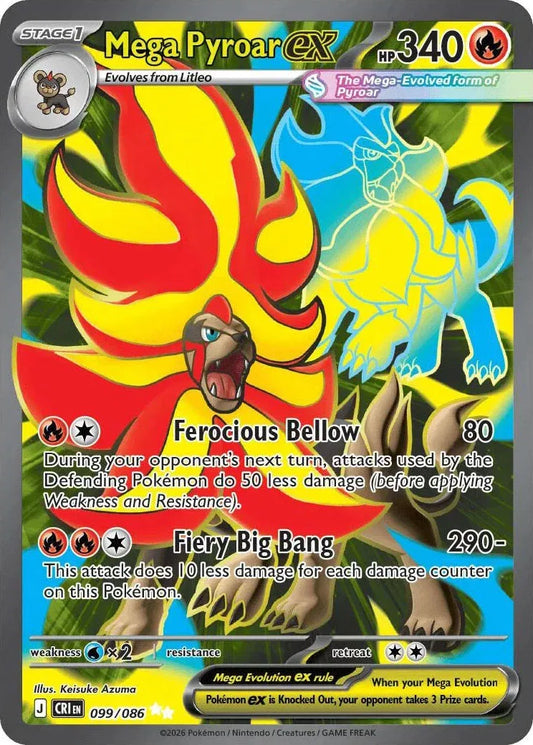 Carta Pokémon Mega Pyroar ex 099/086 Chaos Rising