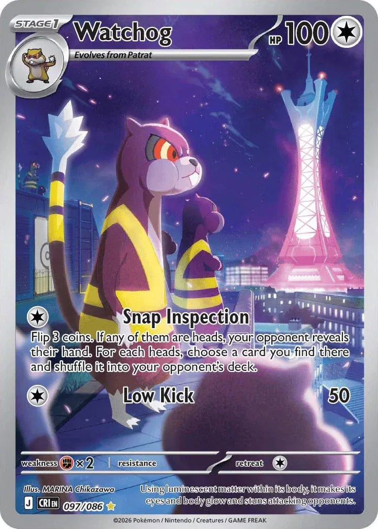 Carta Pokémon Watchog 097/086 Chaos Rising