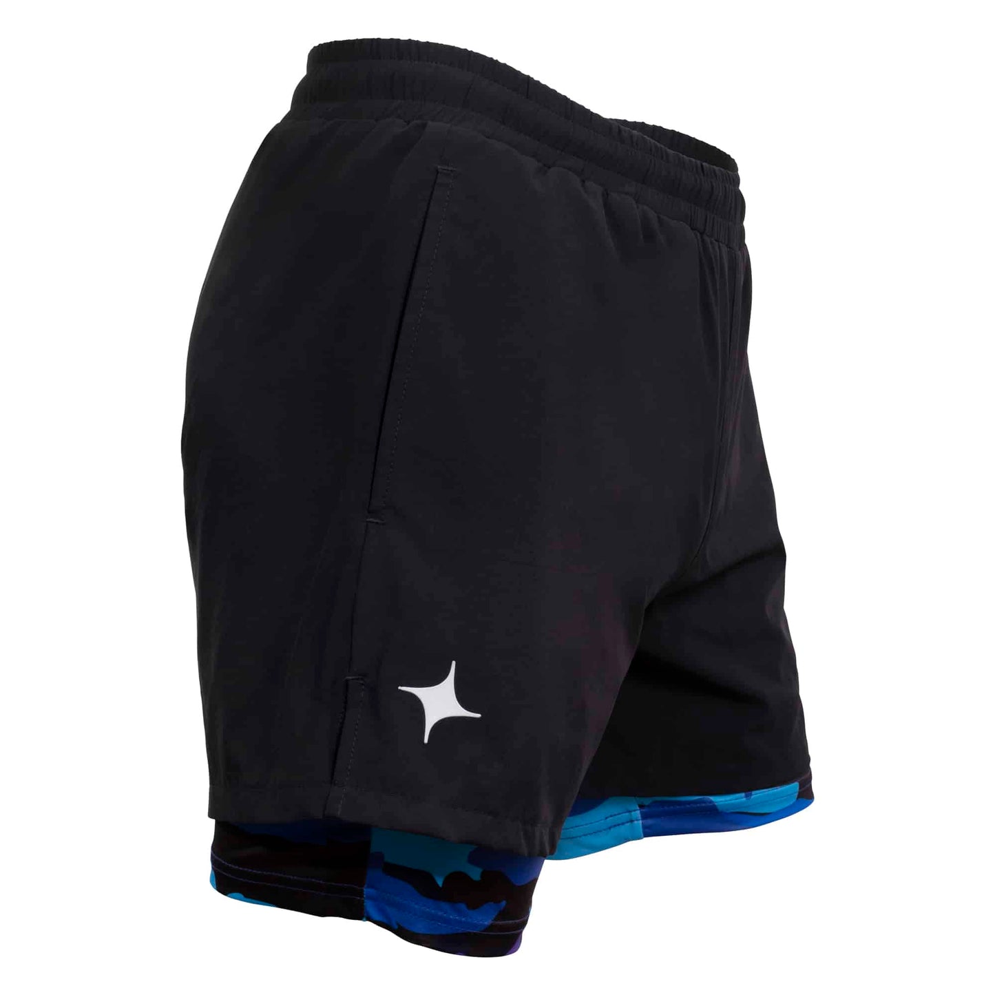 Short Sport Maja Negro con Camoflow Azul