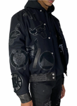 NBA Collage Wool & Leather Jacket Black/Black