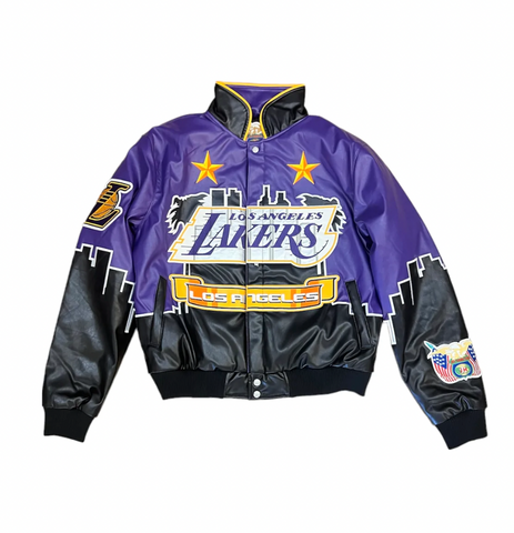 LA Lakers Skyline Vegan Leather Jacket