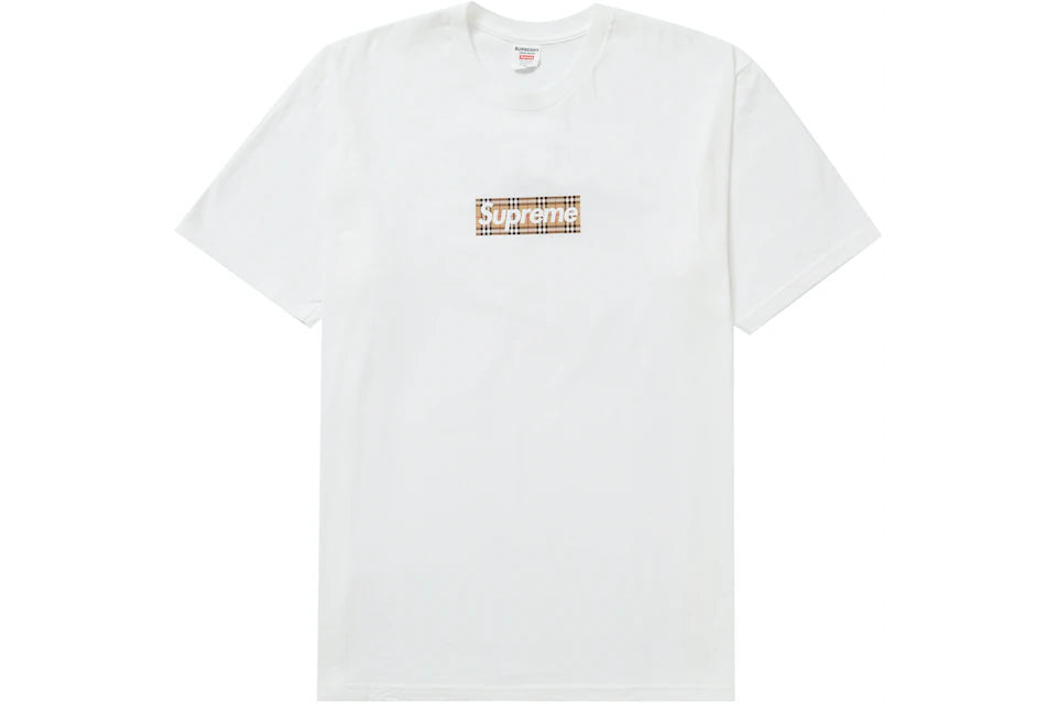 Supreme Burberry Box Logo Tee White