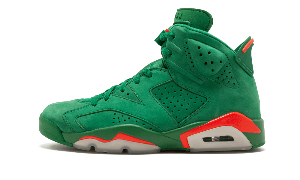 Green jordan 6 suede sales